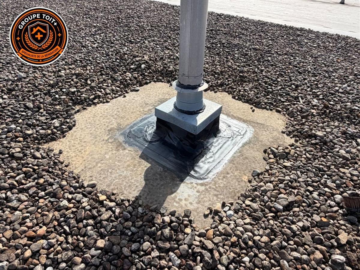 Toiture EPDM — pénétration de toit terminée
